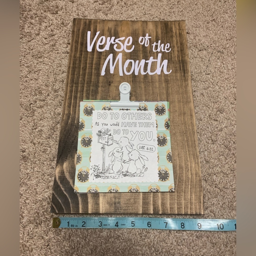 NEW Handmade Verse of the Month board Family Bible verses monthly calendar NWOT - Picture 5 of 9